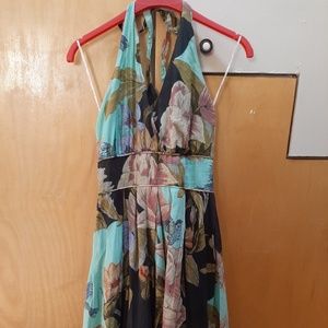 halter dress in beautiful tropical print